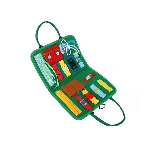 Baby Busy Board Kids Montessori Sensory Toy Preschool Educational Toy Green