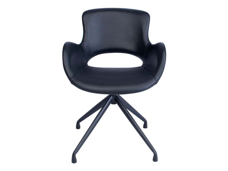 Luna dining chair, leather Black
