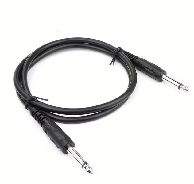 6.35mm Guitar/Instrument Cable 1.5m, Metal Jack, Pro Audio Use