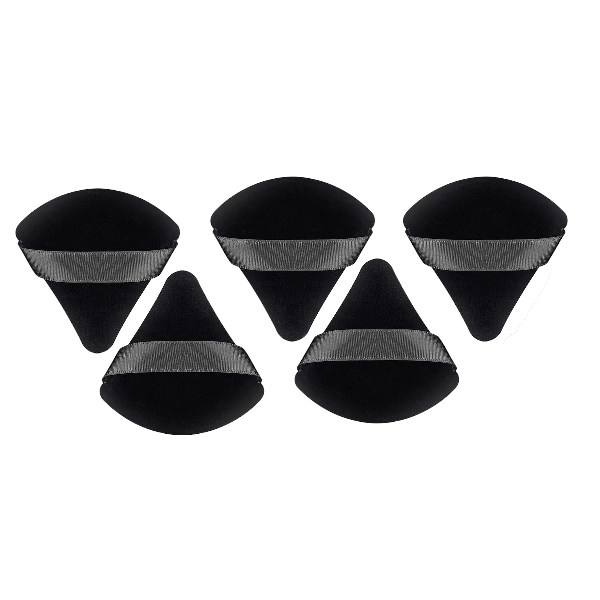 High Quality 5Pcs Triangular Beauty Powder Puff - Black