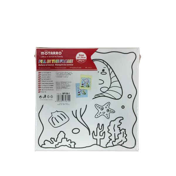 Motarro Printed Canvas with Paint Set - 20 × 20 cm