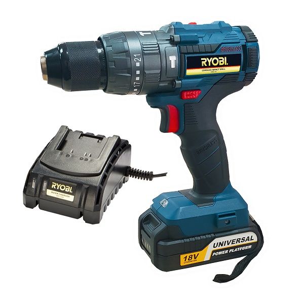 Ryobi Xbid-18k Brushless Impact Drill Kit 13mm with Battery &amp; Charger