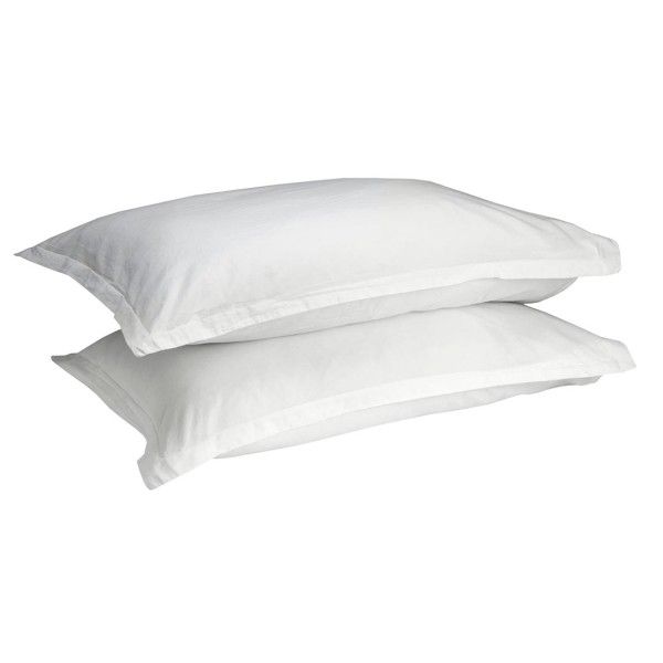 T500 Sateen Egyptian Cotton White Oxford Pillowcase 2