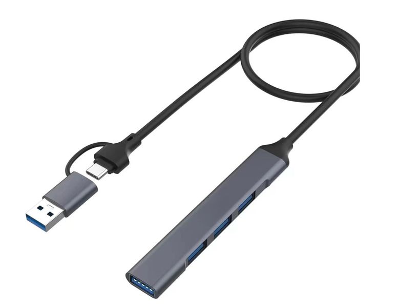 4 in 2 USB/USB-C TO 1 Port USB 3.0 + 3 Port USB 2.0 Smart HUB SE