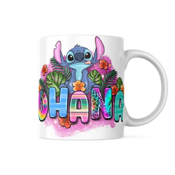 Stitch Ohana Themed Printed Coffee Cup