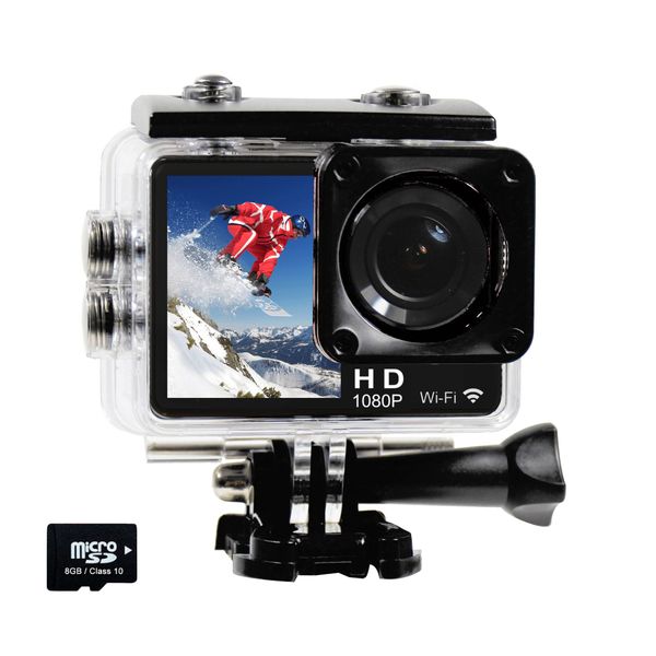 FHD Sports &amp; Action Camera | WIFI | Front &amp; Rear Screen | 30M Waterproof