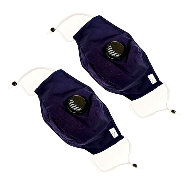 Nano X Nano wave Navy Fabric Face Mask – Reusable - Washable -2 Pack