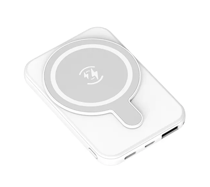 Magnetic Wireless Slim Power Bank For iphone 12/13/14/Pro Max - White/Grey