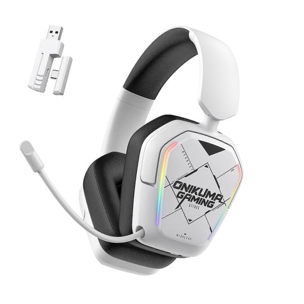 ONIKUMA GT883 Quad-Mode Wireless Bluetooth Headphones - 2.4G WHITE