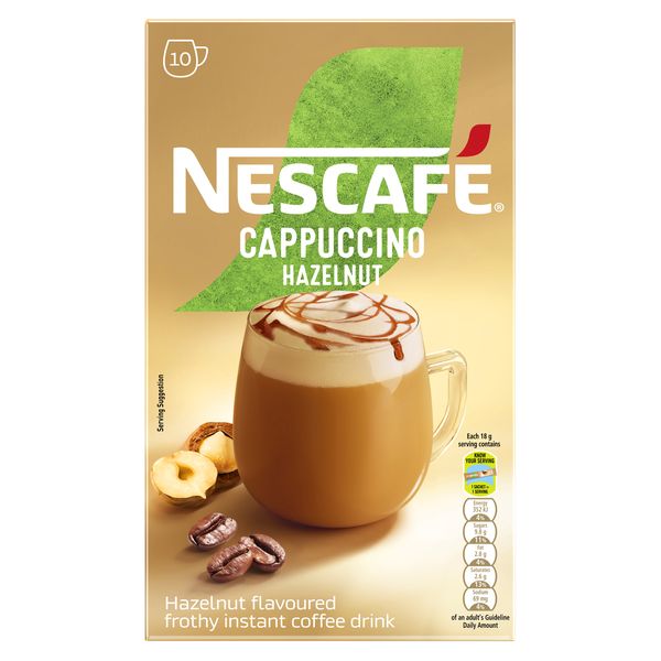 NESCAFÉ Cappuccino Hazelnut Instant Coffee 10 pack (10x18g)