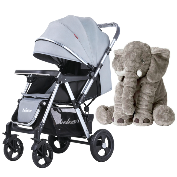 Belecoo Stroller 511 &amp; Elephant Baby Pillow Set - Grey