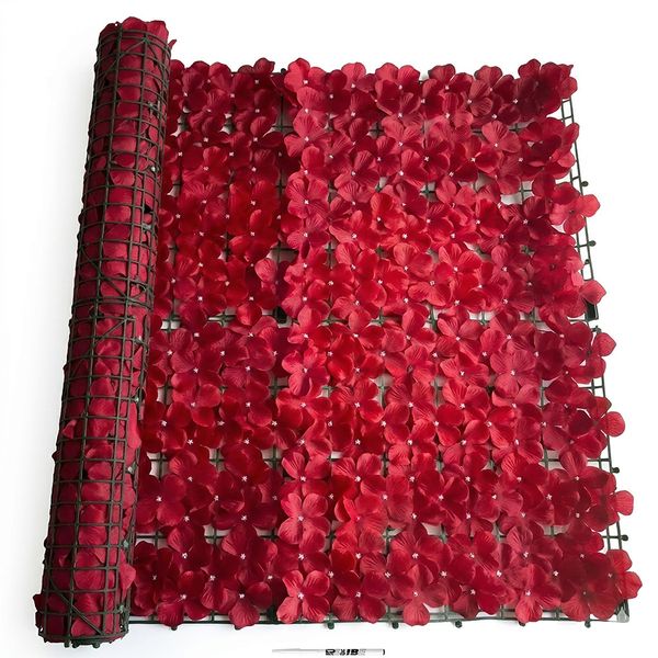 Interlocking Red Rose Faux Hedging - Outdoor Privacy Screen With ReVibe Pen