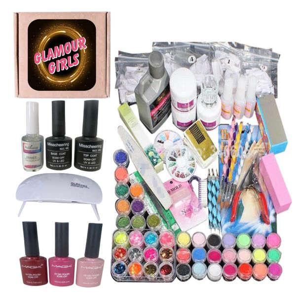 Glamour girls Professional Jumbo Acrylic &amp; Gel Set with UV Lamp