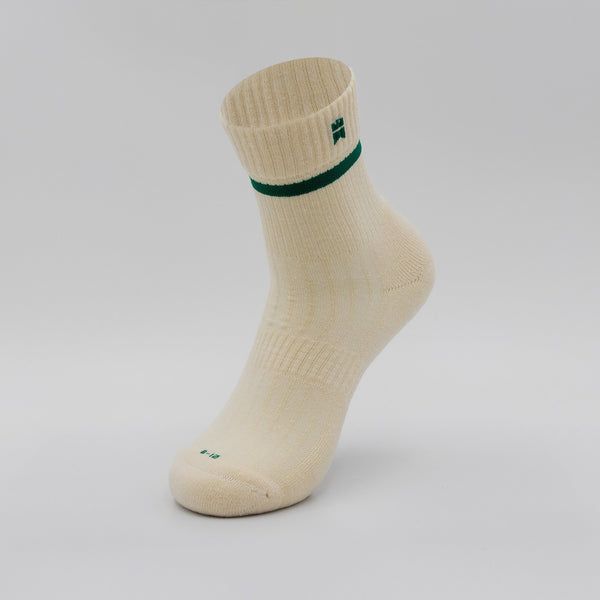 Gilnokie Striped Ribbed Trainer - Half-Crew Height Socks