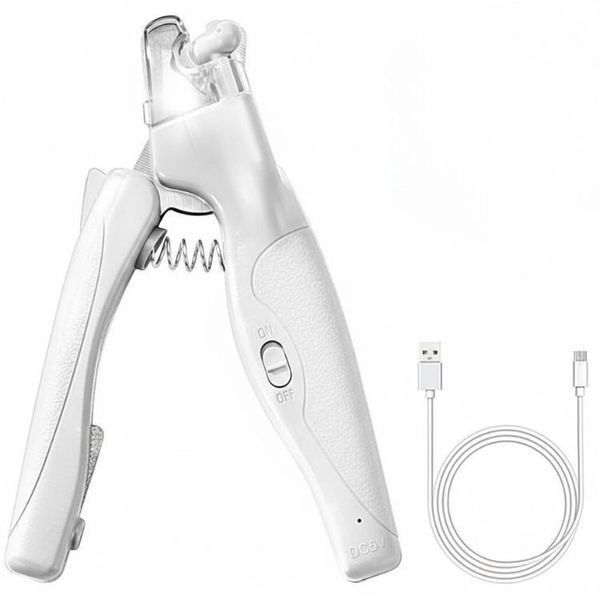 LED Pet Nail Clippers with USB Charging &amp; Nail Trapper