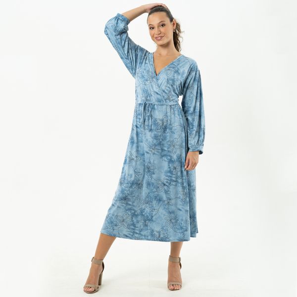 Cindy Long Sleeve Midi Wrap Style Dress