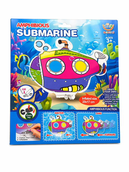 Amphibious Submarine Inflatable Toy - Colour Your Own DIY Water &amp; Land Toy