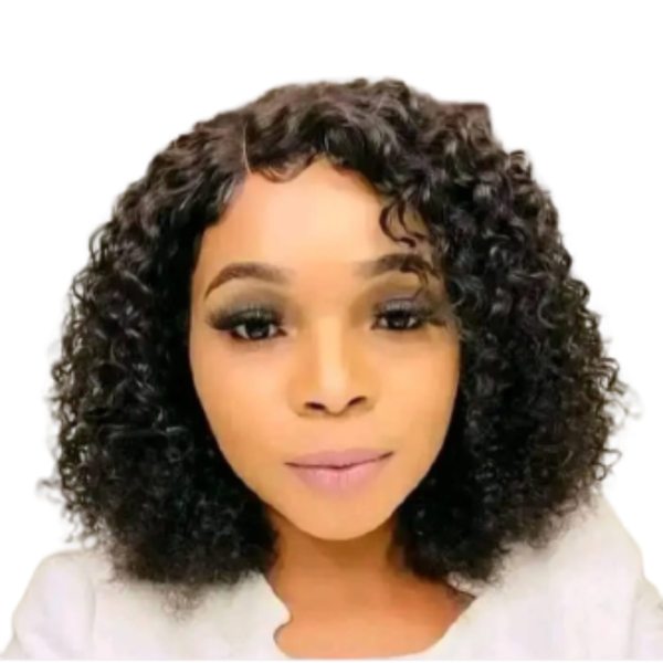 Curly Brazilian Hair Wig With 4x1 Part Closure.