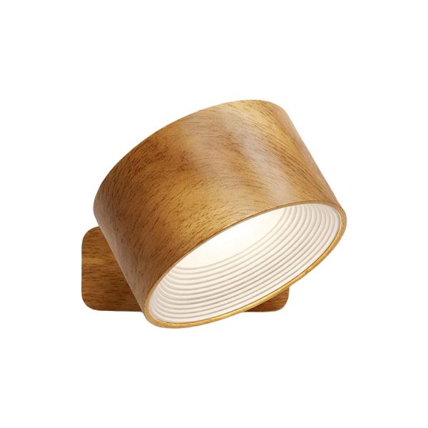 Nordic Rechargeable Magnetic Wall Lamp - 360 Rotating Wood Sconce