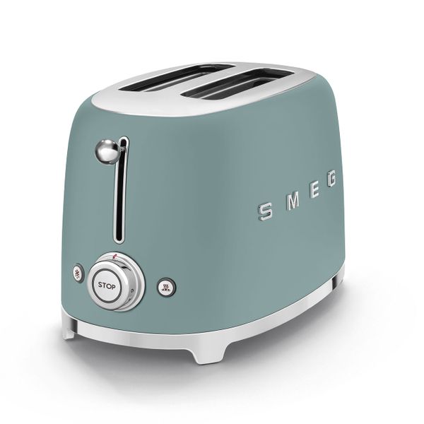 Smeg Retro 2 Slice Toaster Matt Emerald Green