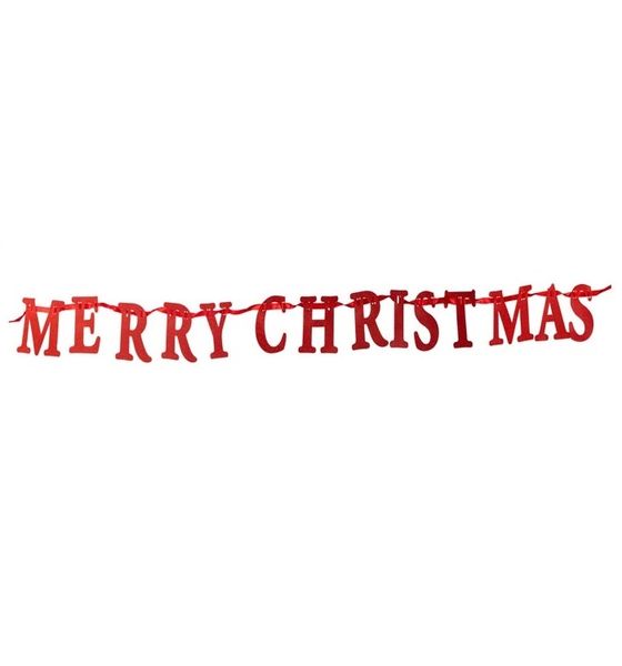 Red Merry Christmas Banner / Bunting (Pack of 2) 2.9m