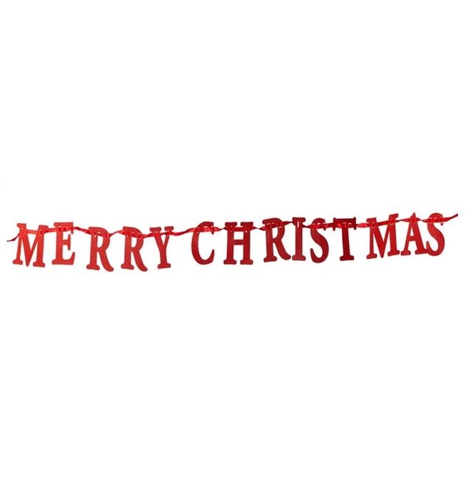 Red Merry Christmas Banner / Bunting (Pack of 2) 2.9m