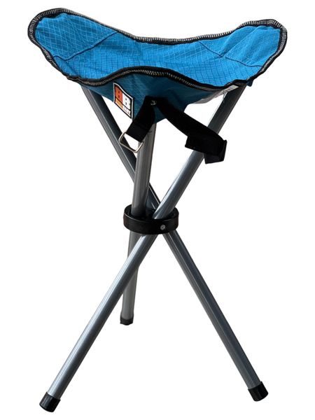 Bush Baby Blue Folding Camping Stool Steel Frame &amp; Carry Bag up to 100kg