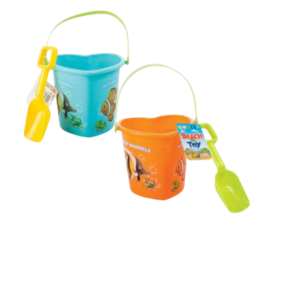 Heart-Shaped Beach Bucket with Spade Set - Pack of 2