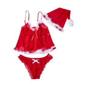 Christmas Underwear Women Santa Lingerie Pajamas Teddy Sleepwear Suit 3pcs, Shop Today. Get it Tomorrow!