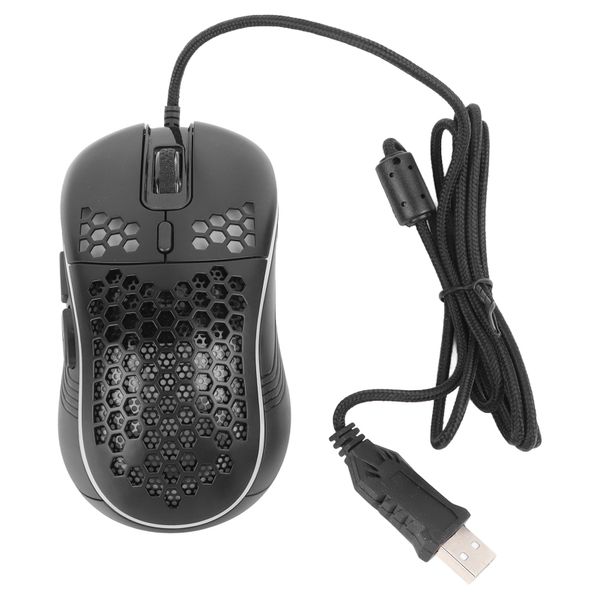 Wired Mouse Office Hollow Ergonomic RGB Black