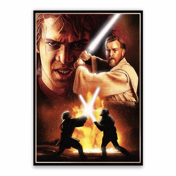 Anakin VS Obi-Wan Cartoon Poster - A1