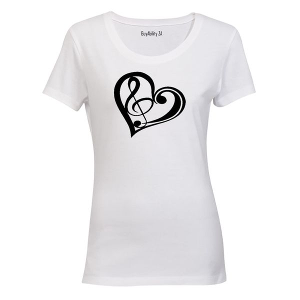 Music Heart! - Ladies - T-Shirt - White
