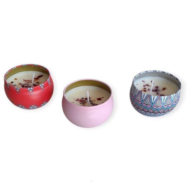 GLS-75252 3packs Of Dried Floral Fragrance Wax Candle