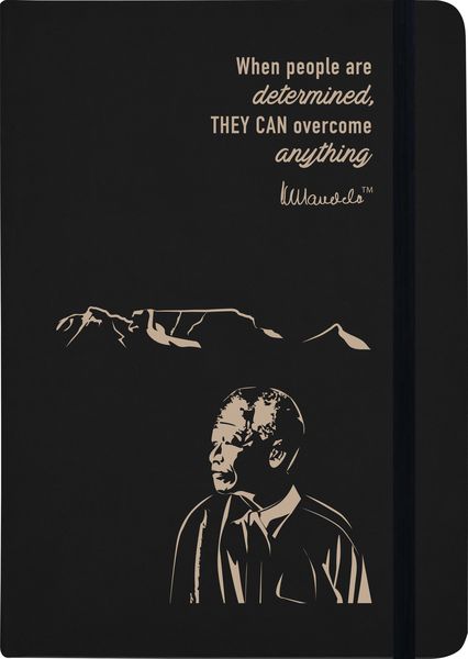 Mandela Eco Notebook, A5 - Determined Black
