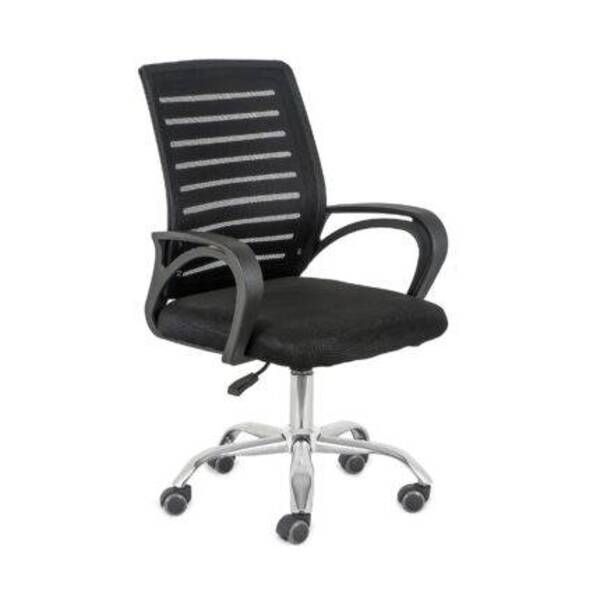 Ergonomic Office Chair with Mesh Backrest &amp; Chrome Finish