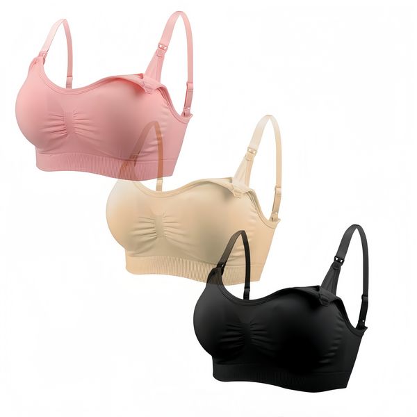 Seamless Maternity Nursing Bras - Set of 3