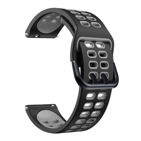 22mm Sports Strap Compatible with Samsung / Huawei / Garmin - Black &amp; Grey