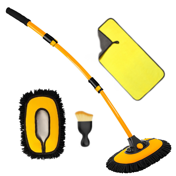Car Wash Mop with Telescopic Aluminum Bent Handle &amp; Soft Cleaning Head