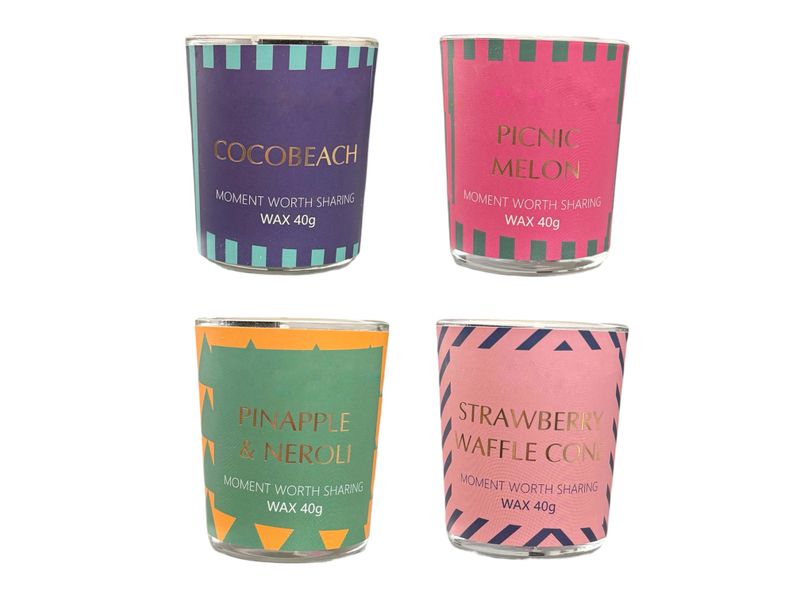4 Pieces Summer Fragrance Scented Soy Wax Candle Gift Sets