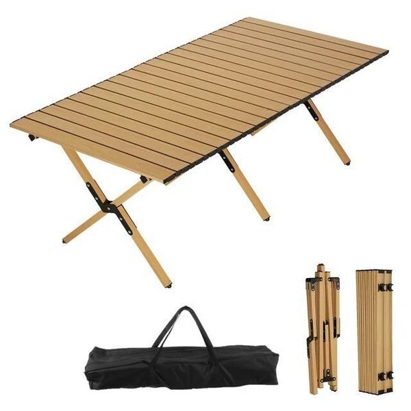 Solid Wood Outdoor Folding Table and Chair Set Outdoor Camping Tables