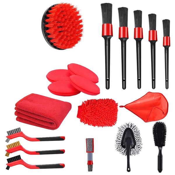 Auto Detailing Brushes Kit for Car Interior Exterior Cleaning - 13 Pieces