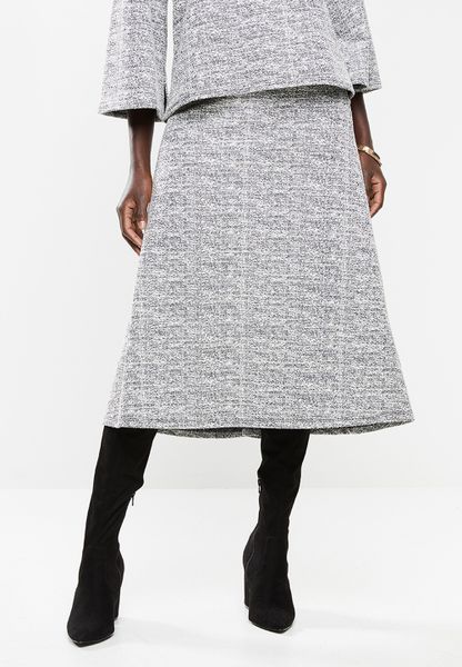 Women's Edit Textured Aline Skirt - Grey