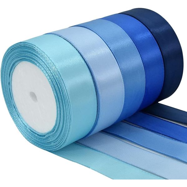 5 Rolls Satin Ribbon-25mm W - Gift Wrapping Decor -110m
