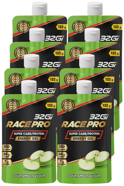 Energy Gel | Carb Protein Endurance Fuel | 132g | Sour Apple | 8 Pk | 32Gi