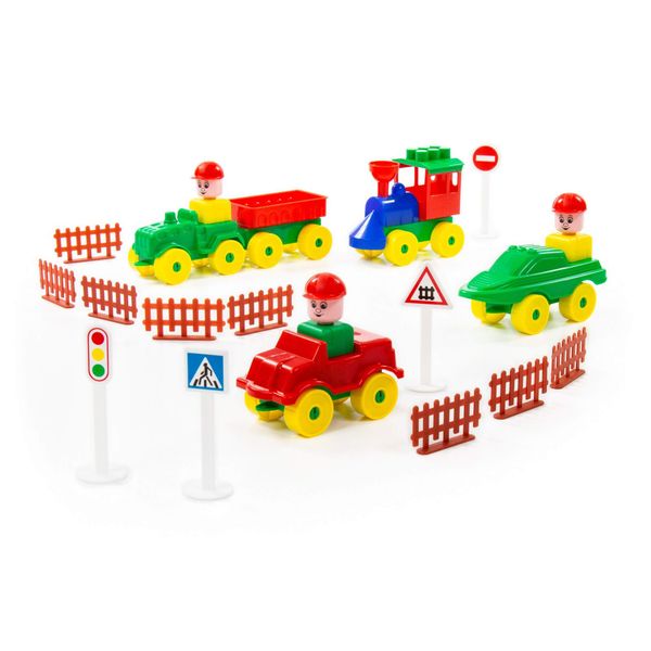 Construction Building Set with Vehicles 54 Piece