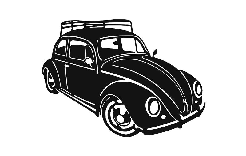 Vintage VW Beetle Laser Cut Wall Art - Powder Coated Metal Decor