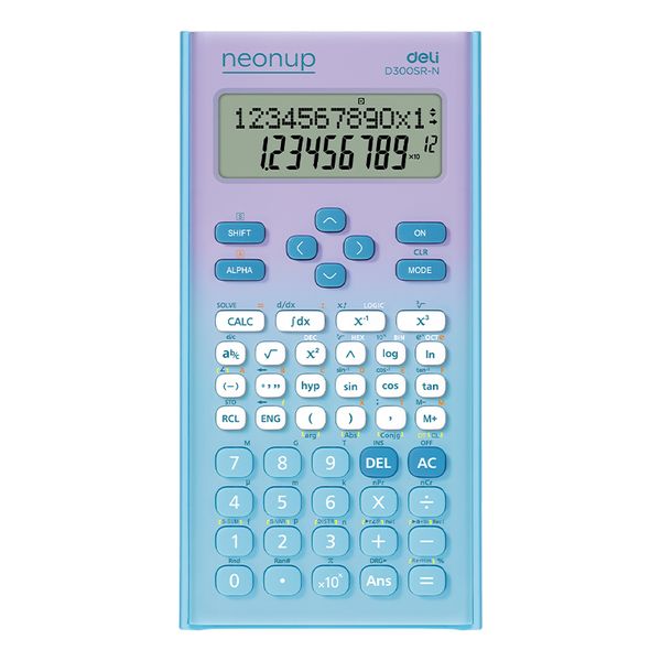 DELI Scientific Calculator 300F-10+2 Digits Blue Purple
