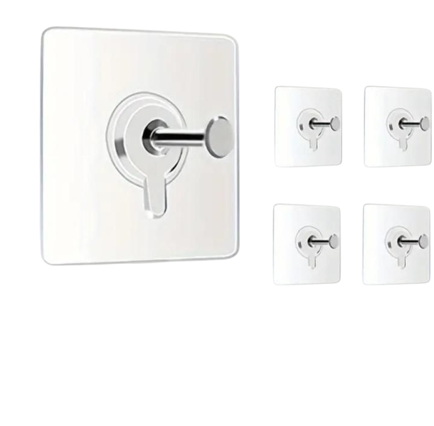 No Drill Wall Hooks - Heavy Duty Self-Adhesive Nail-Free Hangers - 5-Pack