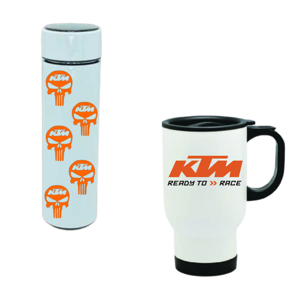 KTM Combo of Travel Mug &amp; Temperature Water Bottle