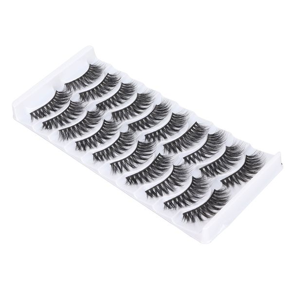 10pairs Fake Eyelashes 6D Semi Handcrafted Natural Slender Soft Fit